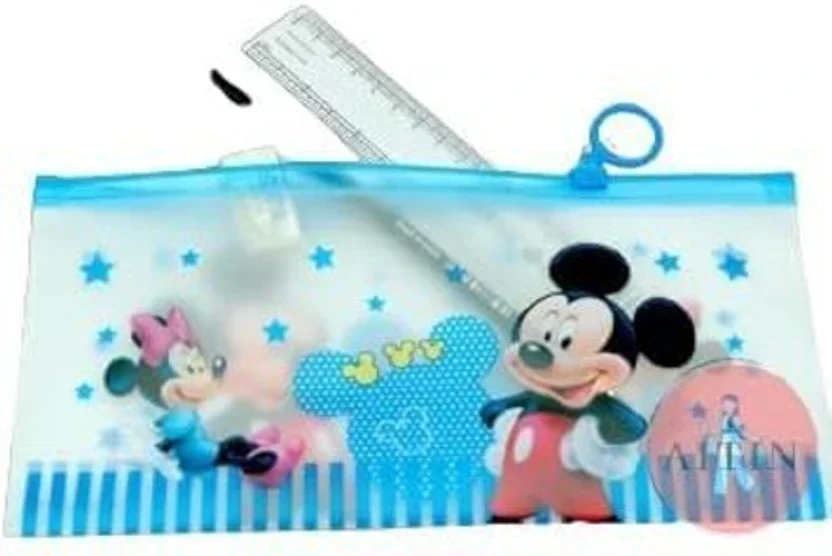 Kids Transparent Stationery Pouch Spiderman, Micky Mouse, Disney Princess Art Plastic Pencil Boxes 3