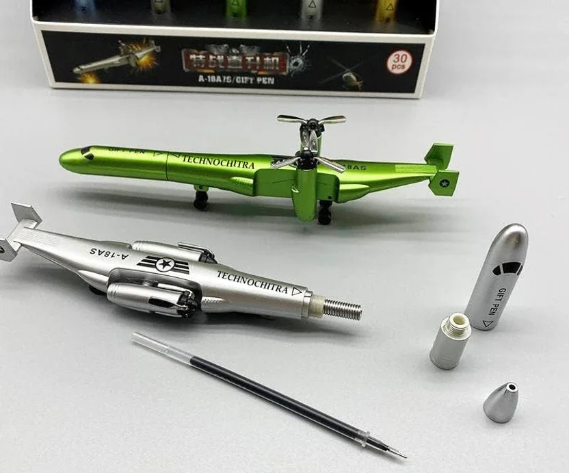 TECHNOCHITRA Designer Fighter Plane Shape Pen Set Gel Pen 5