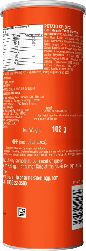 Pringles Potato Desi Masala Tadka Flavored Chips 2