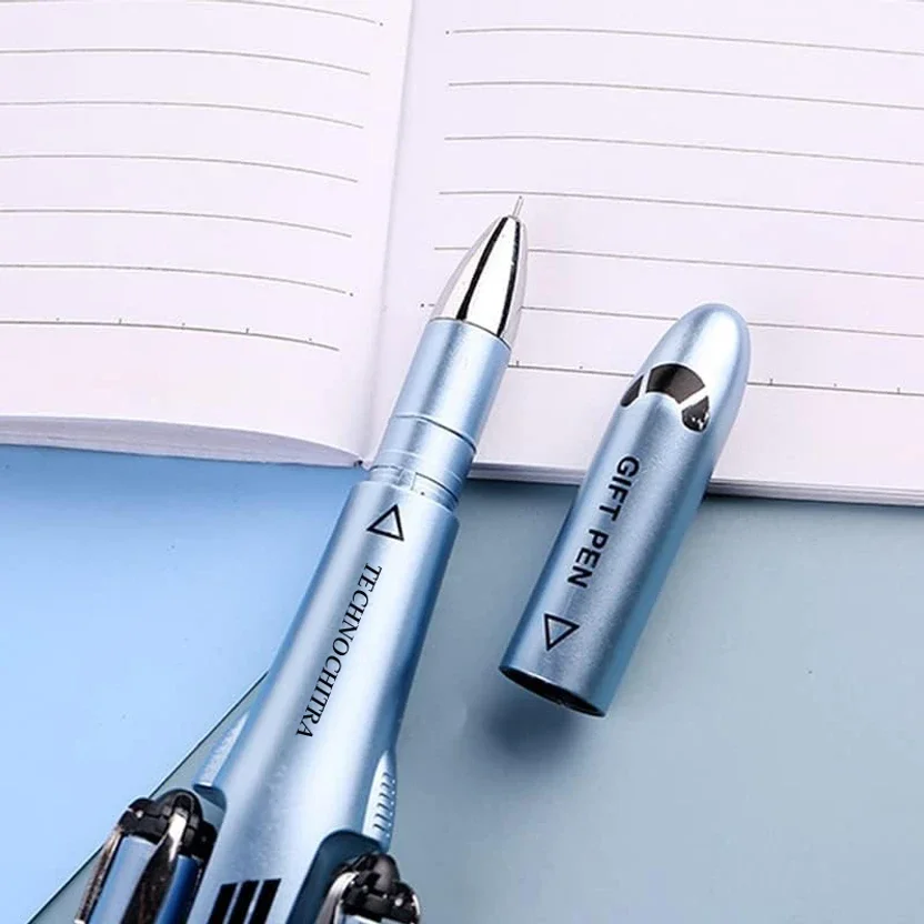 TECHNOCHITRA Designer Fighter Plane Shape Pen Set Gel Pen 2