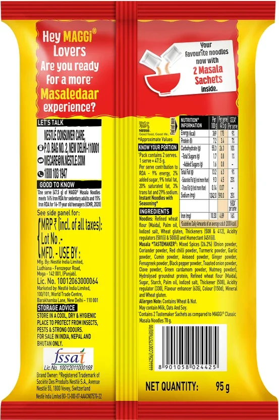 Maggi 2- Minute Double Masala Instant Noodles 3