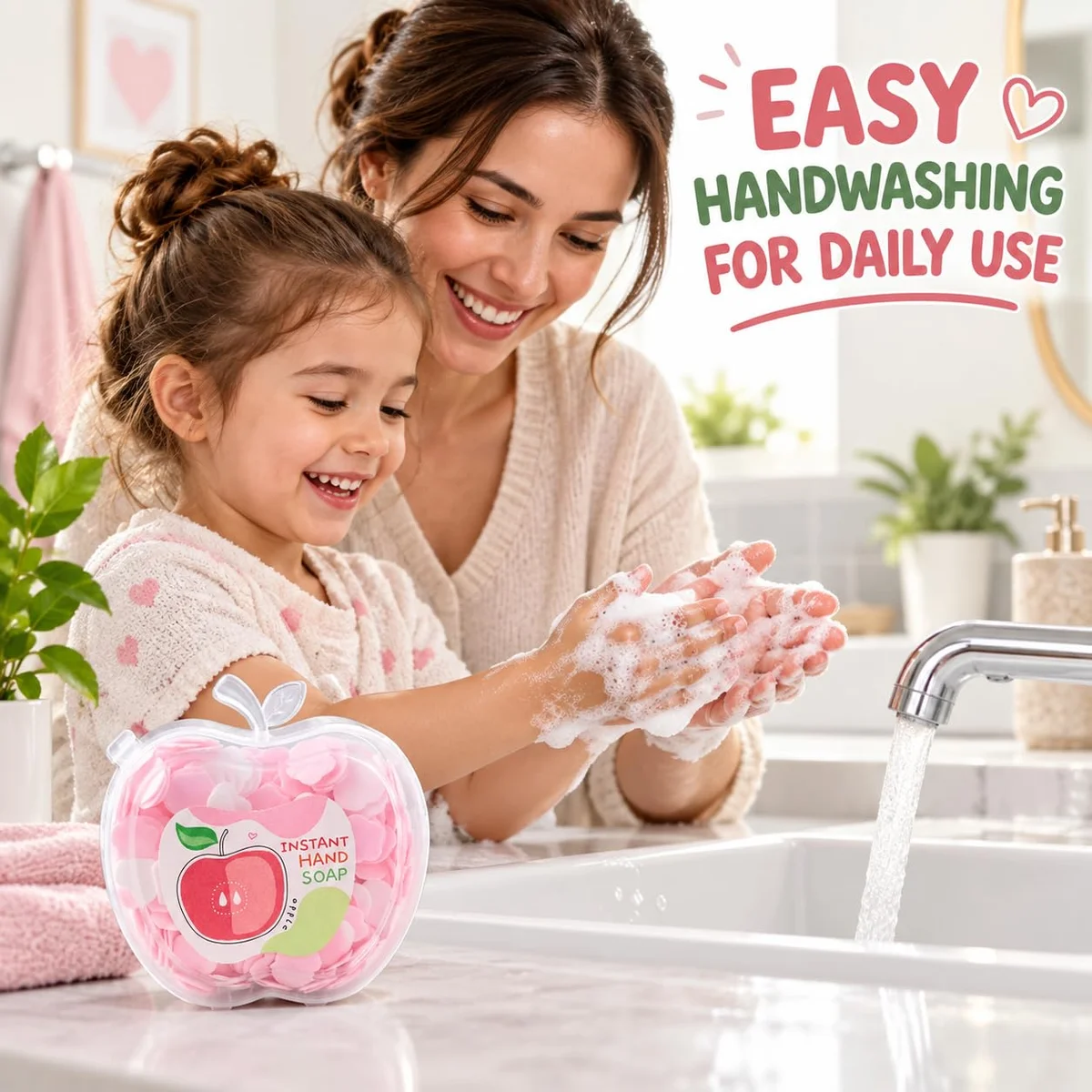 Portable Hand Soap Paper Sheets in Storage Box | Water-Activated Disposable Soap Leaves for Home, Travel, Office & Daily Handwashing | Pink, Pack of 1 5