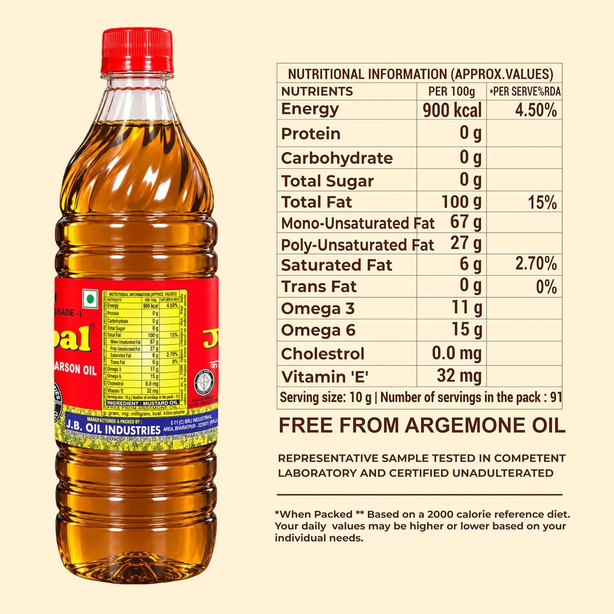 Gopal Kachi Ghani Mustard Oil, 1L – 2