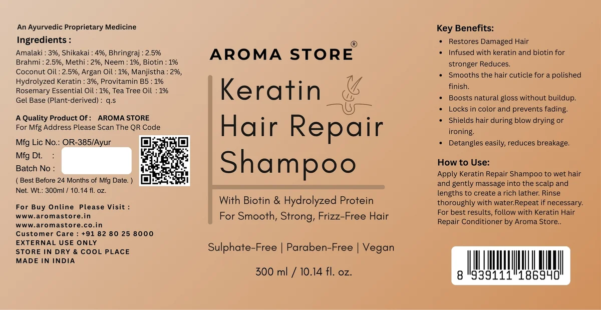 Keratin With Biotin Hair Shampoo by Aroma Store 5