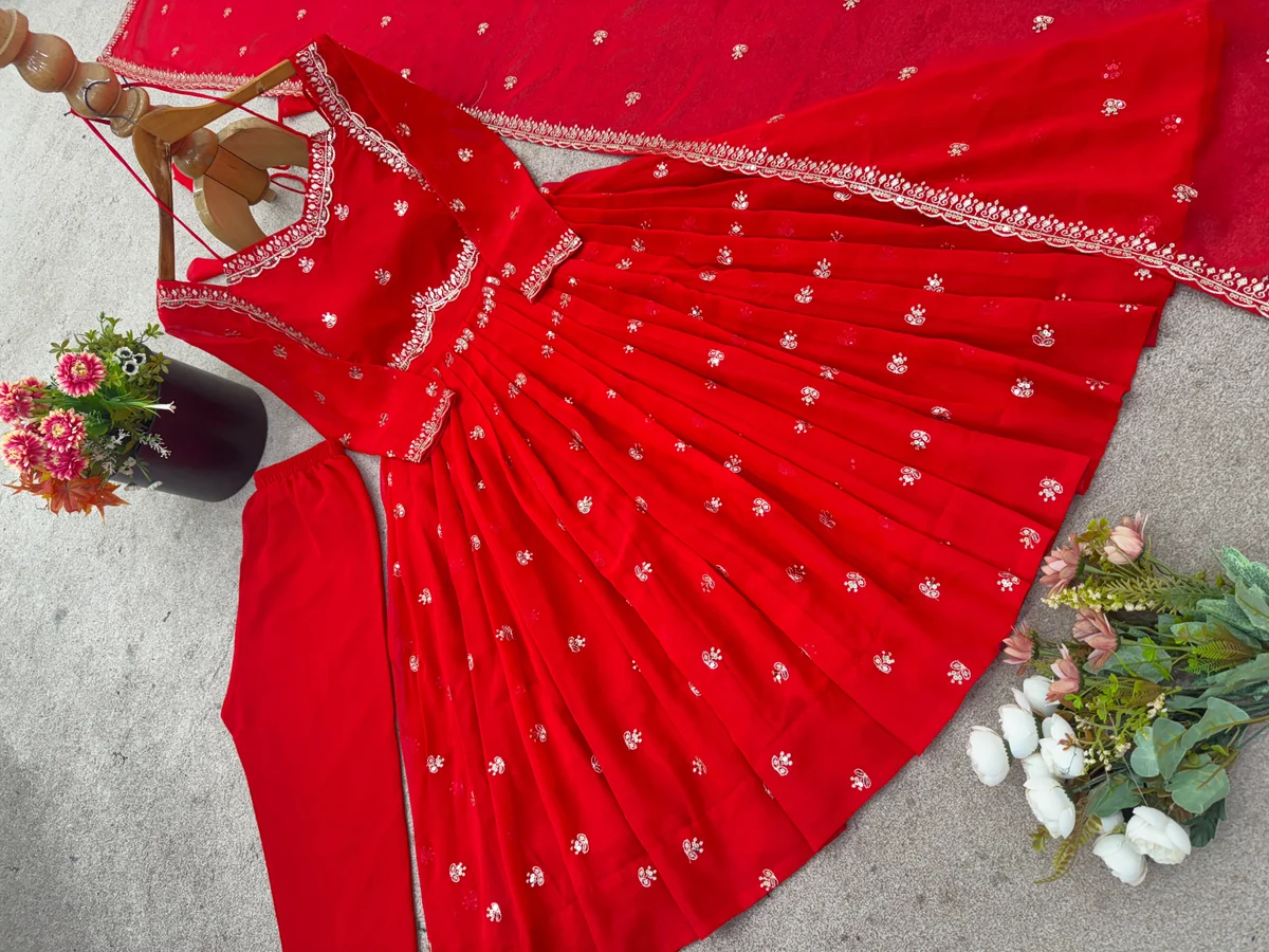 Red rose anarkali 3