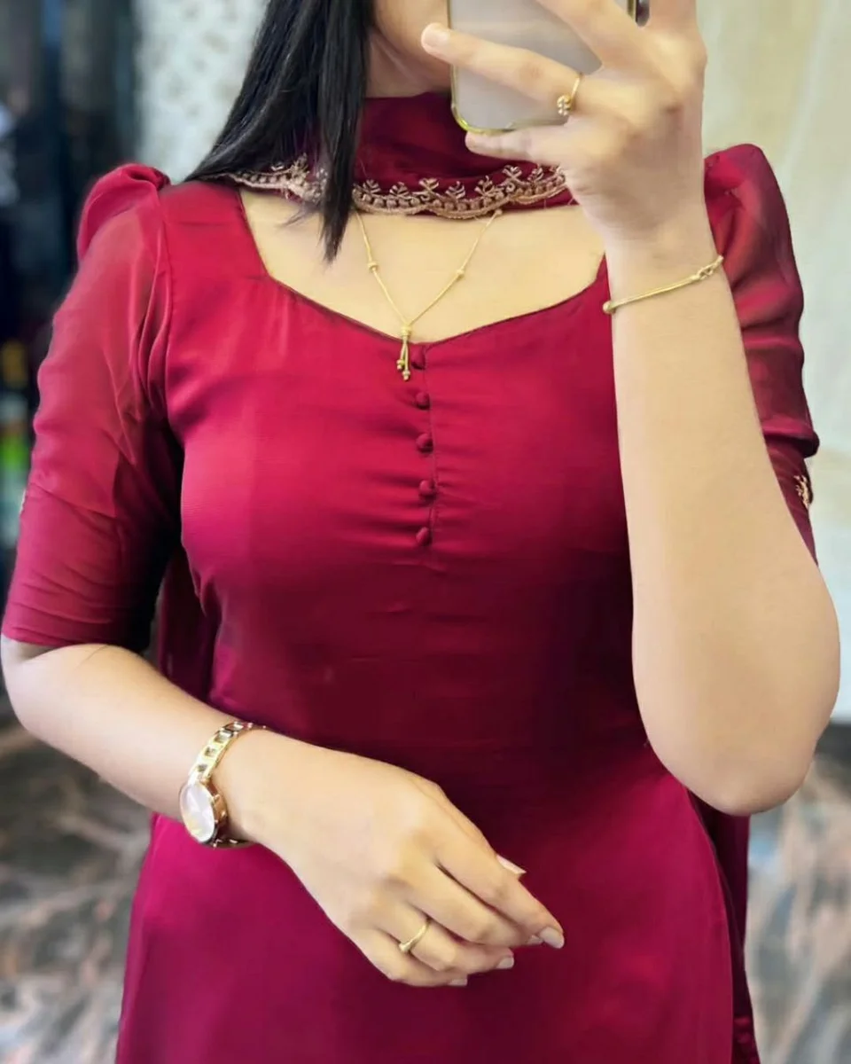 Maroon anarkali suit 2