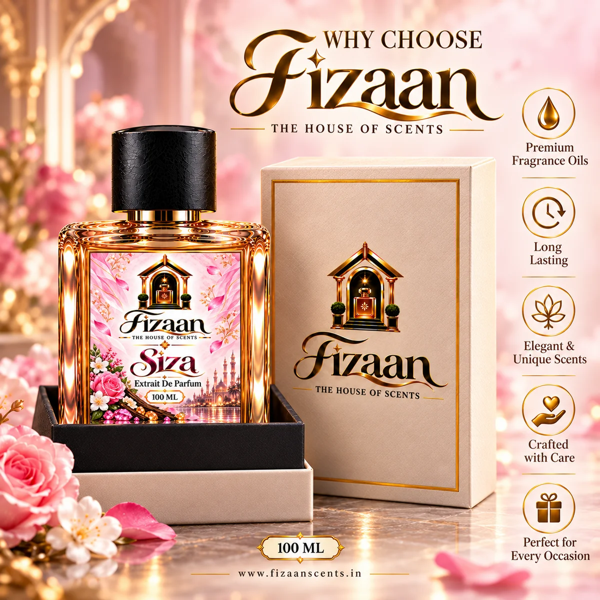 Why choose Fizaan featuring Siza 100 ML Extrait de Parfum and premium presentation.