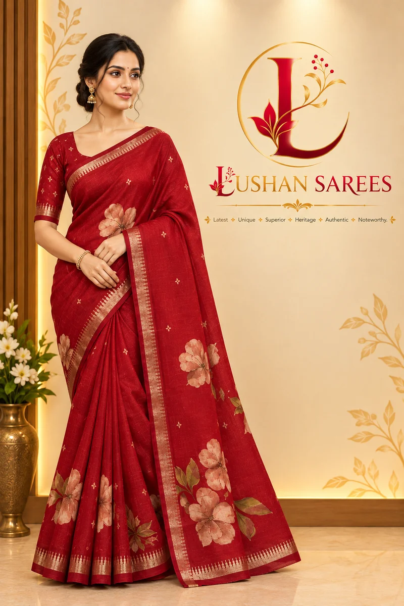 Trending Marshmallow Red Saree