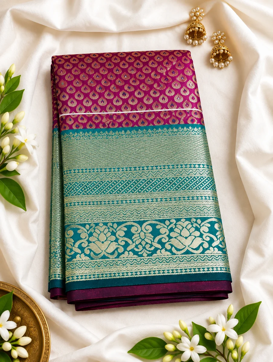Premium Jacquard Saree with Rich Woven Zari Design & Elegant Traditional Pallu