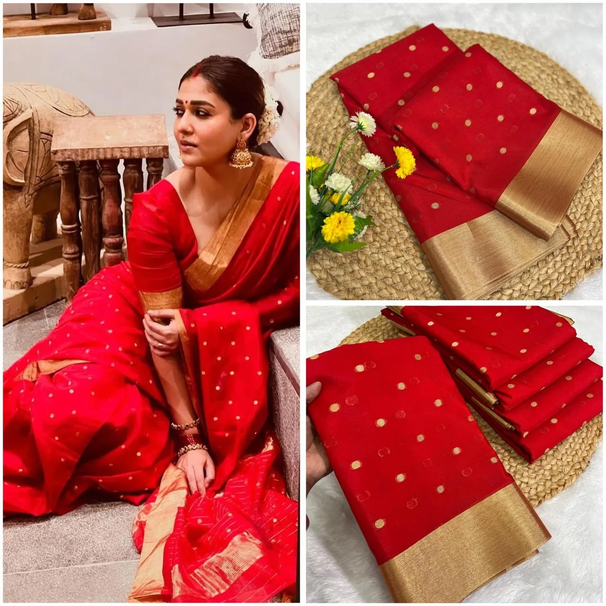 Premium Soft Silk Saree with Elegant Golden Butta & Rich Traditional Zari Border