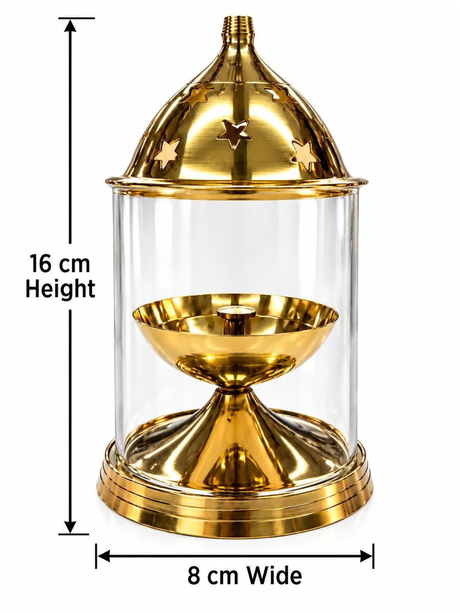 Brass Glass lamp diya no.3 3