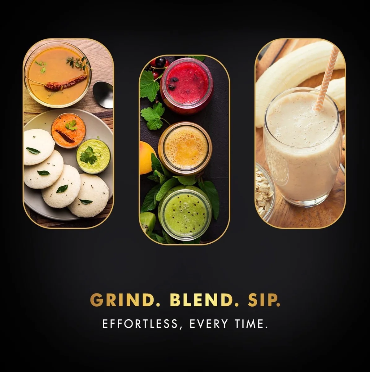 Sujata MG02 Mixer Grinder 1000Watts | Double Ball Bearing Motor|24000 RPM|Non-Stop 90 Mins Running|3 Food Grade Steel Jars including 1500ml Multipurpose, 1000ml Grinder, 500ml Chutney Jar| (Black) 6