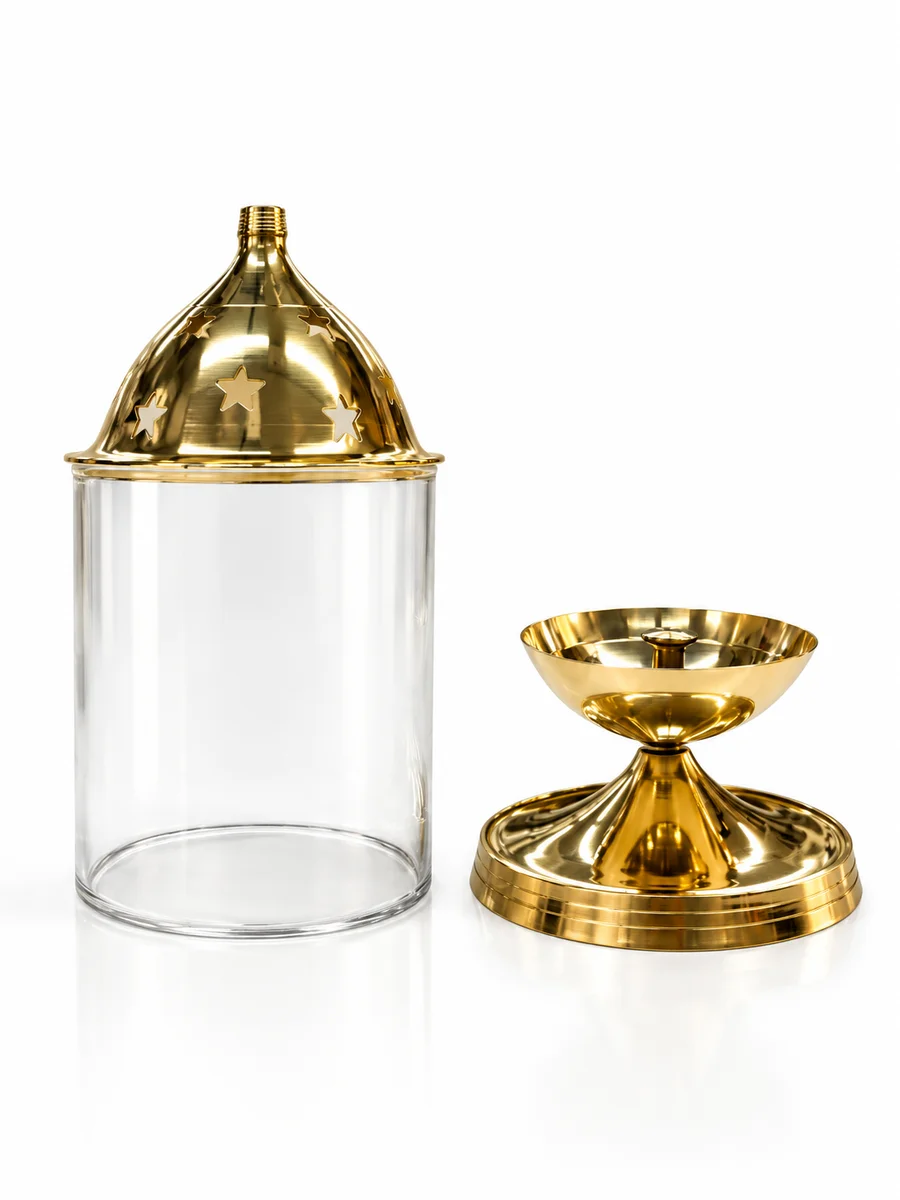 Brass Glass lamp diya no.3 2