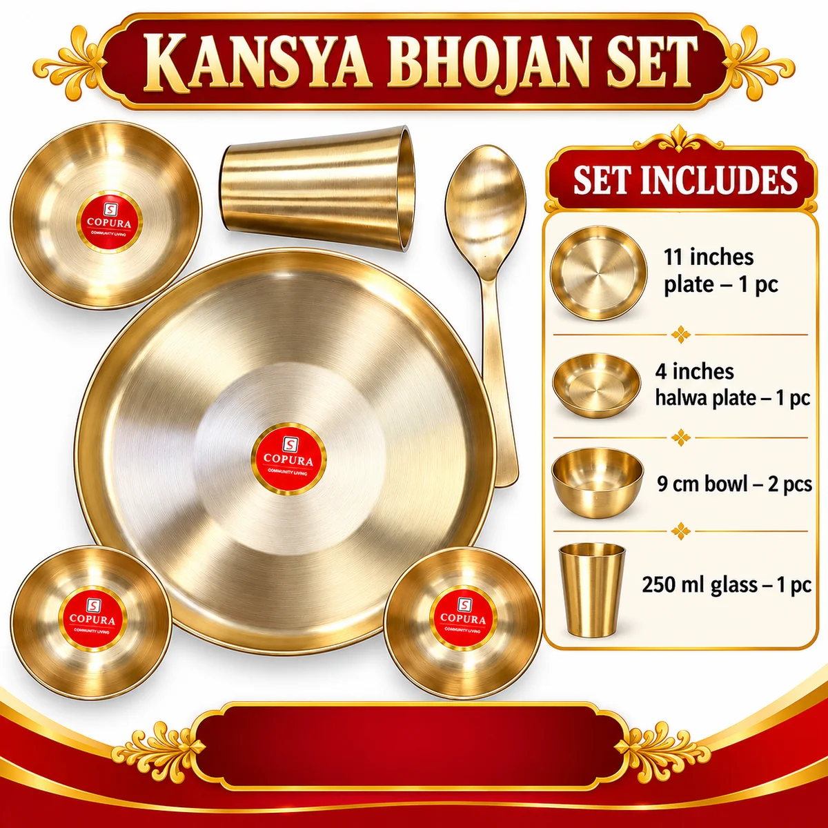 Kansya bhojan set 2
