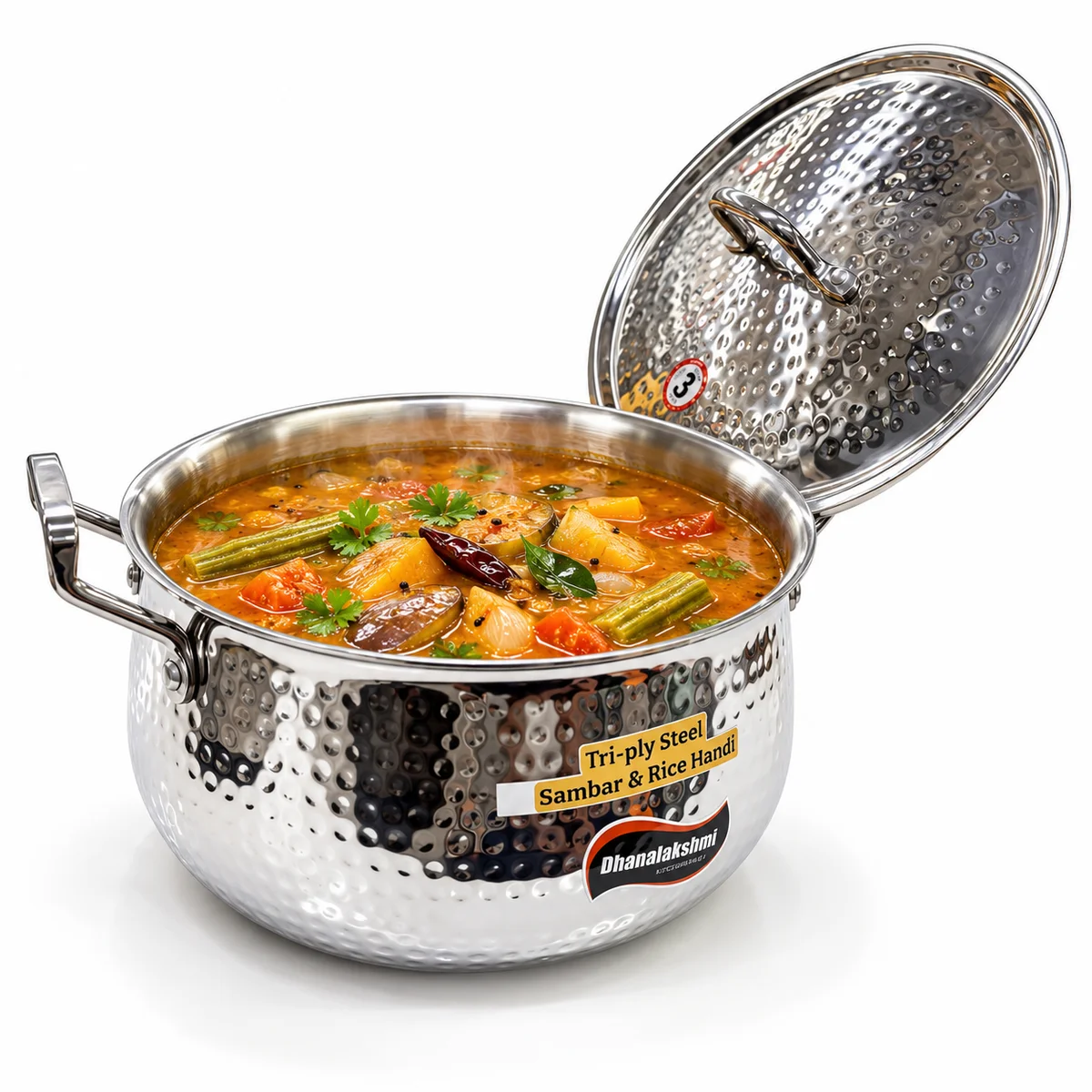 Tri-ply hammered handi 24cm 5.0 litre 2