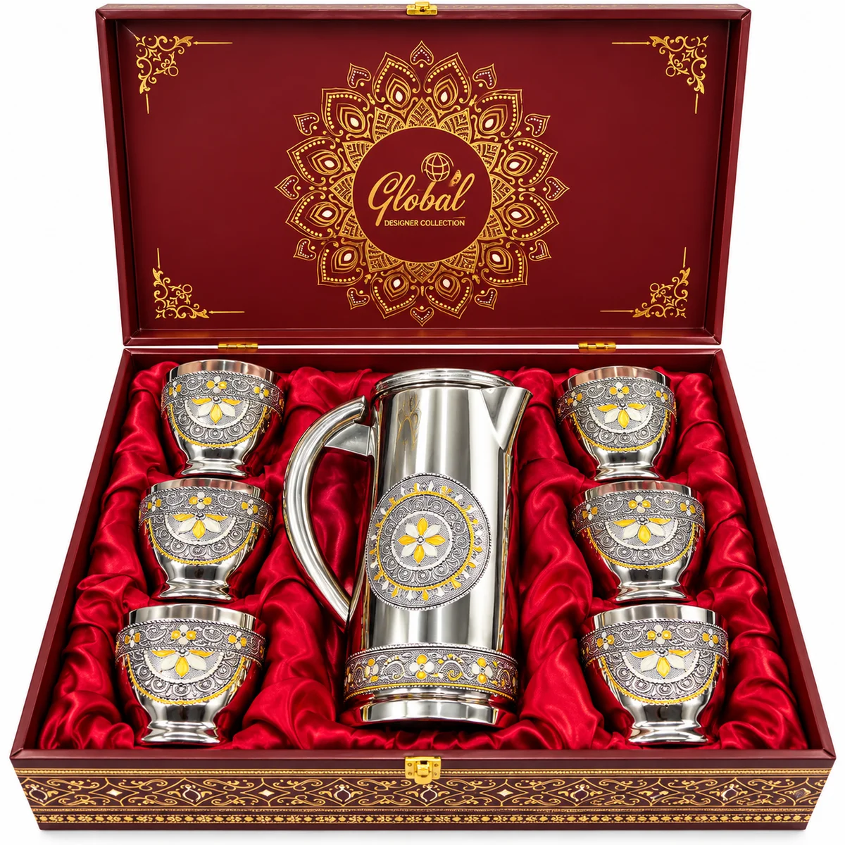 Nexa antique lemon set 6pcs glass 250ml Water jug 1.8 litre 2