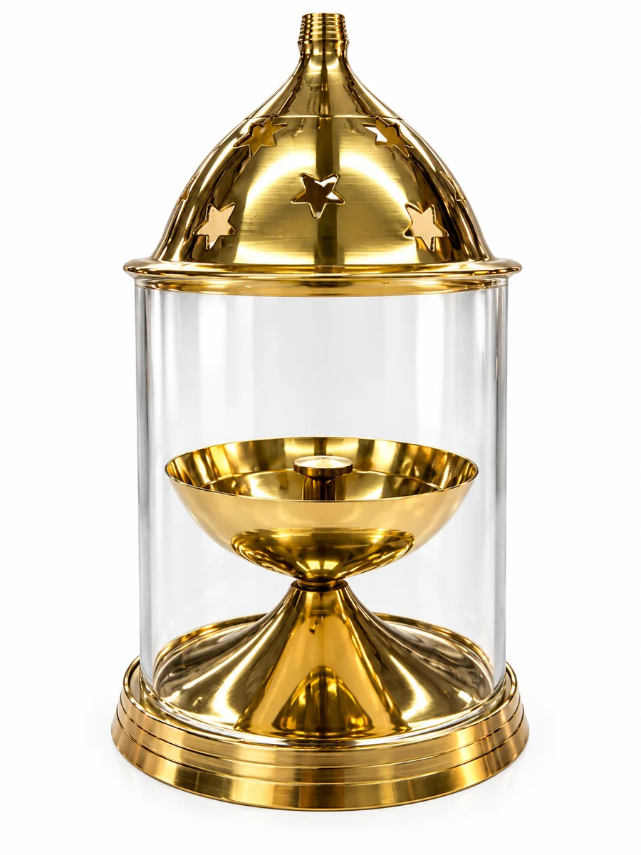 Brass Glass lamp diya no.3