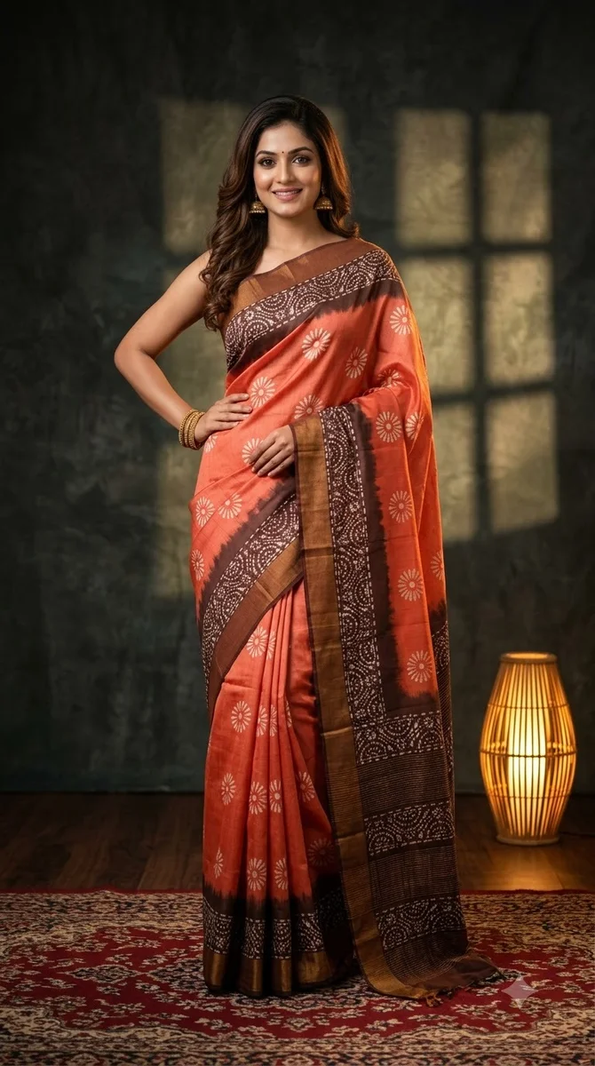 Tussor Batik Saree - 01