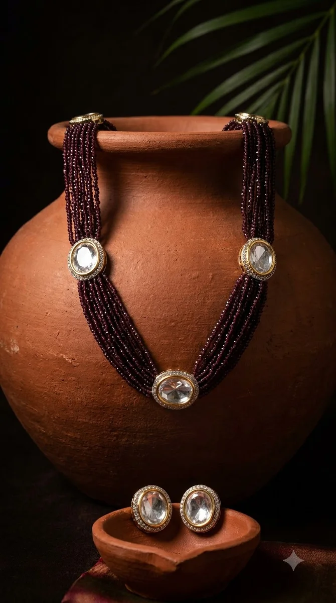 Crystal Beaded Necklace  - 02