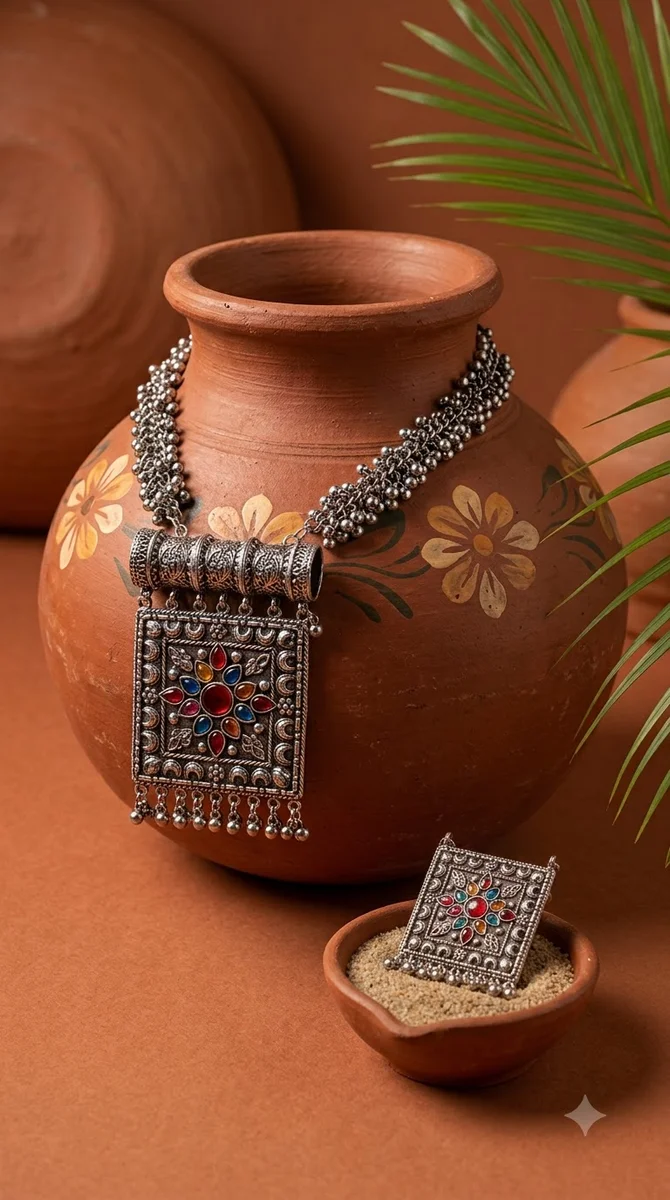Oxidised Nacklace - 11