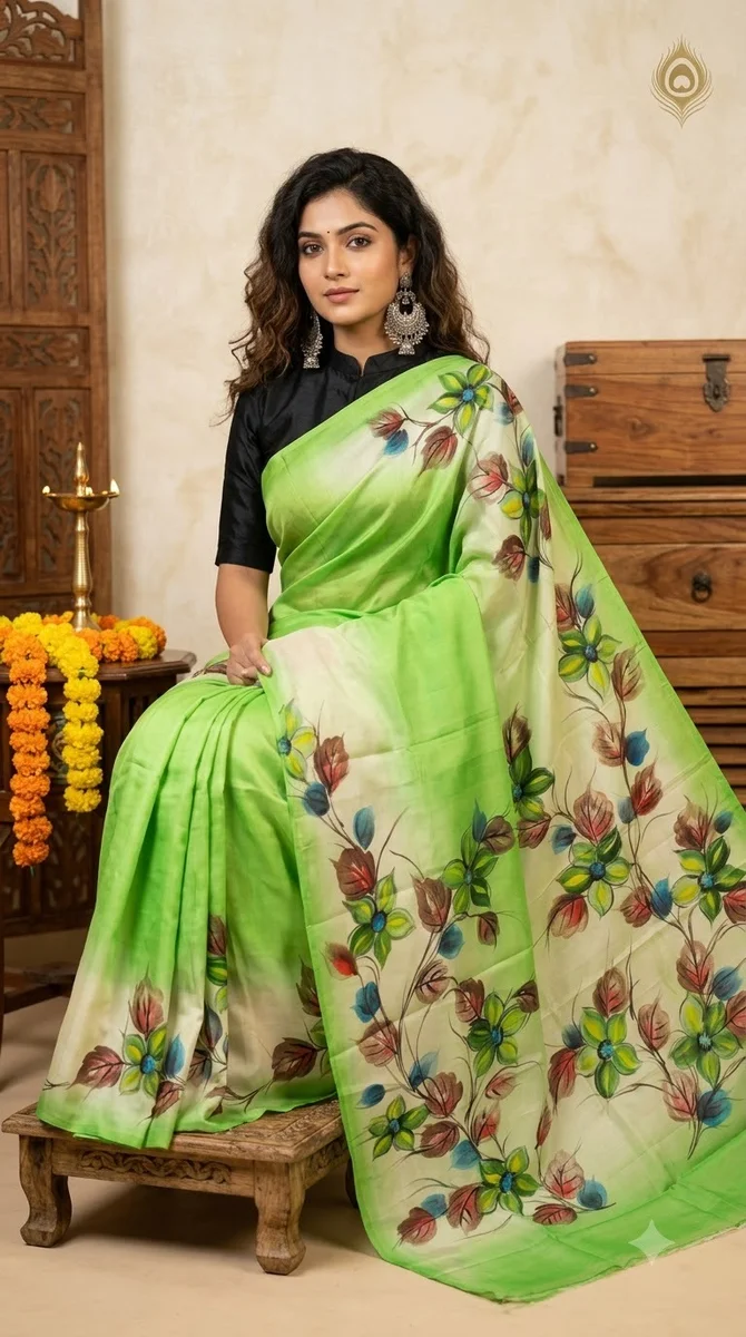 Silk Hand-Painted Saree -01