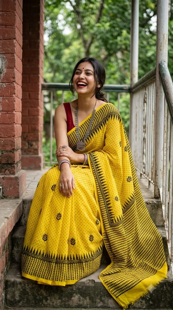 SILK BLOCK PRINT SAREE