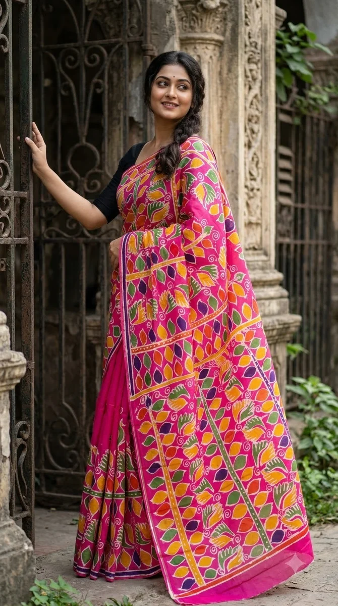 Cotton Batik Saree -07