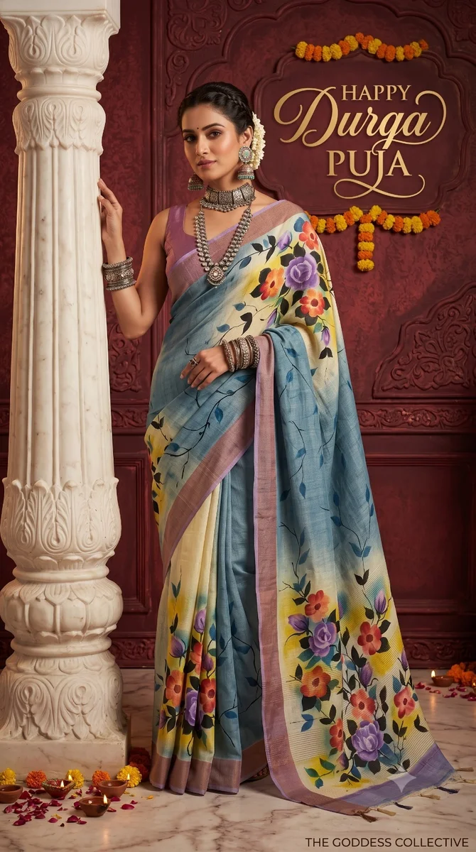 Tussar Hand-Painted Saree - 03