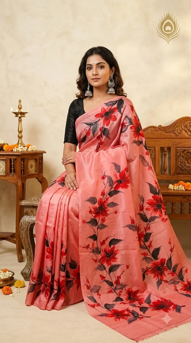 Silk Hand-Painted Saree - 05