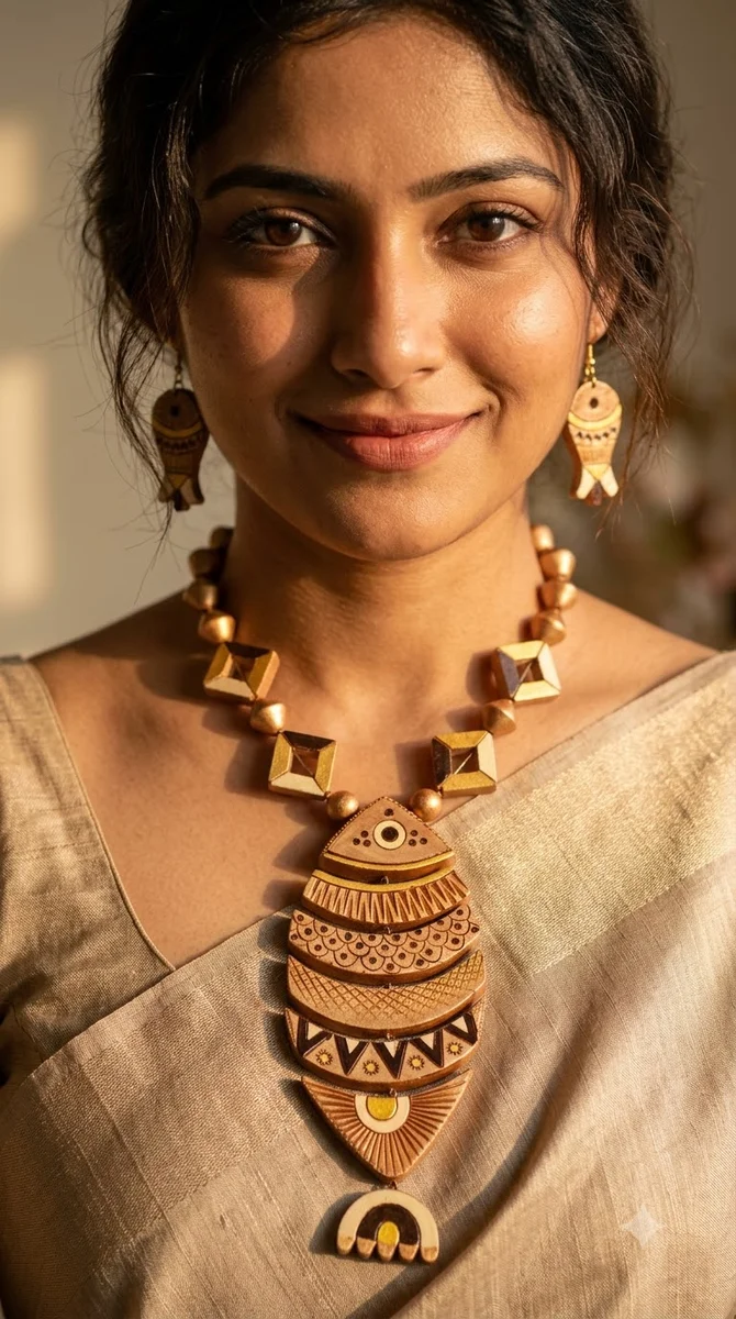 Aesthetic Terracotta Jewellery Set -01
