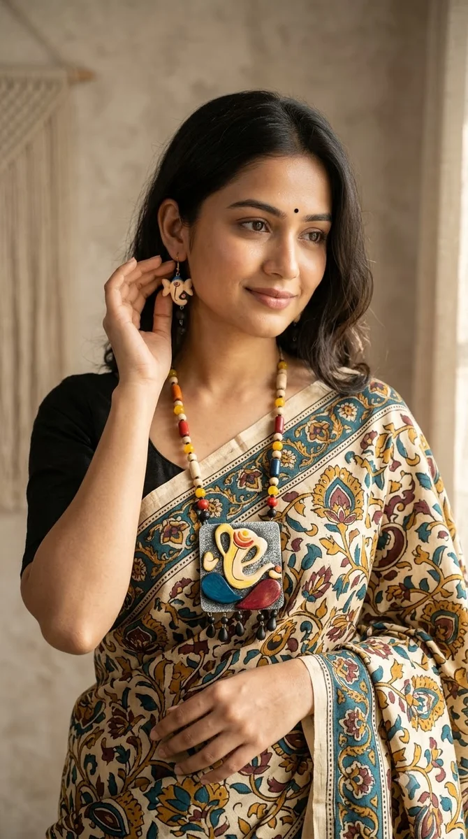 Multicolour Statement Necklace & Earrings Set -01