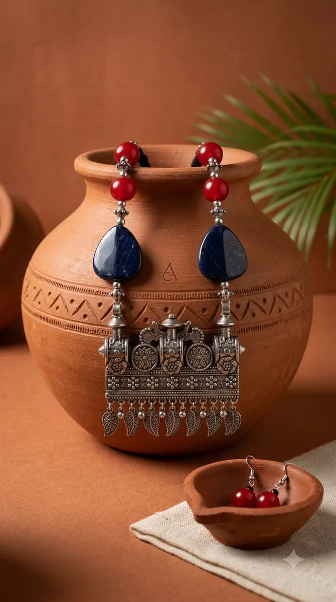 Oxidised Nacklace - 07