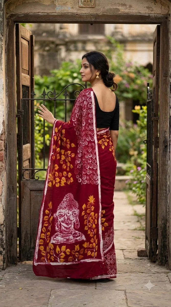 Cotton Batik Saree -10