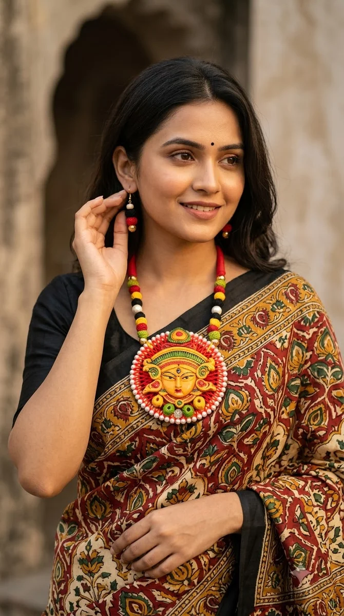Durga Clay Jewellery Set - 01