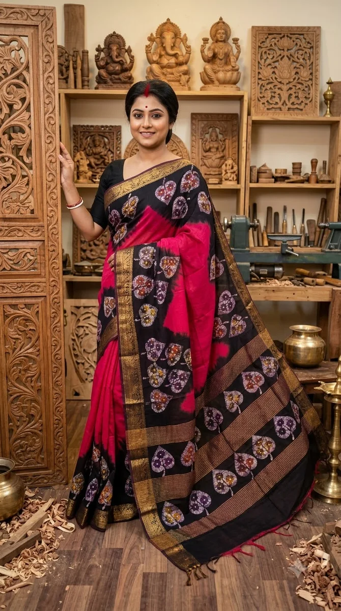 Naksi Zari Chanderi Batik Saree - 10