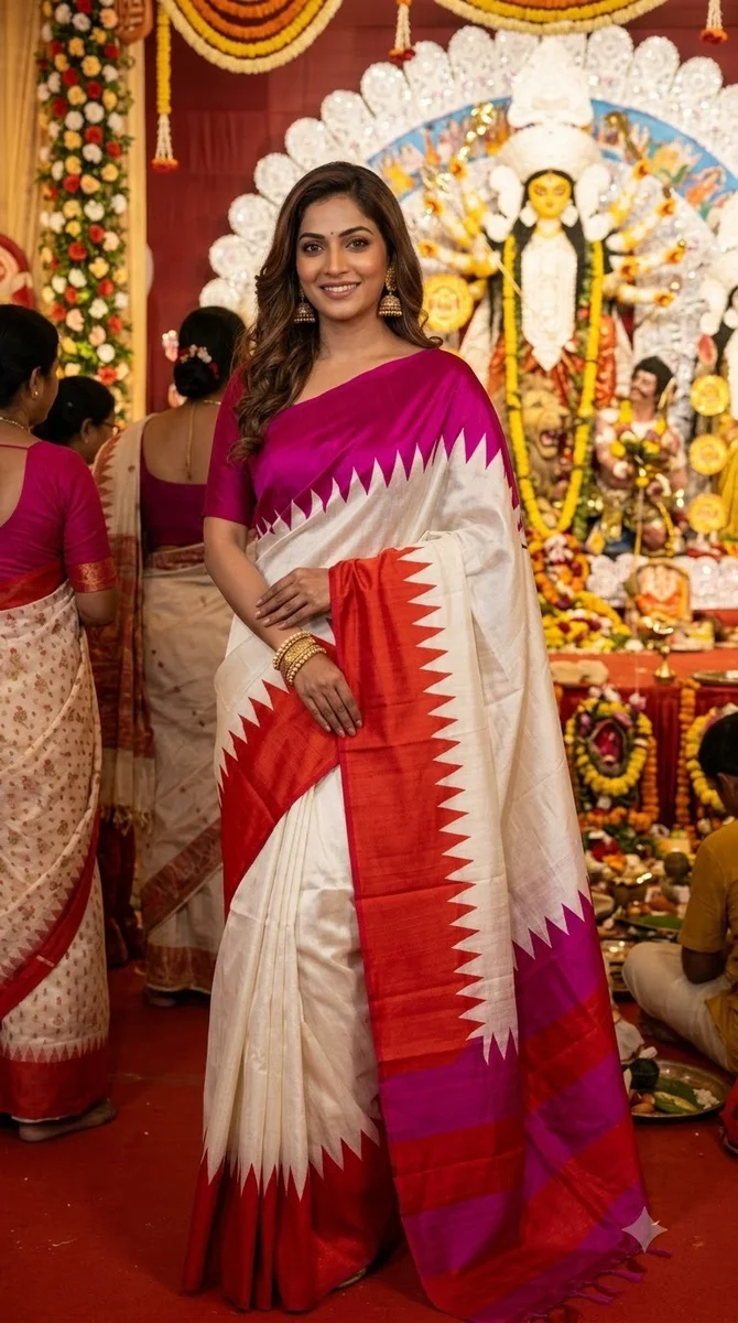 Silk Block Print Saree - 05