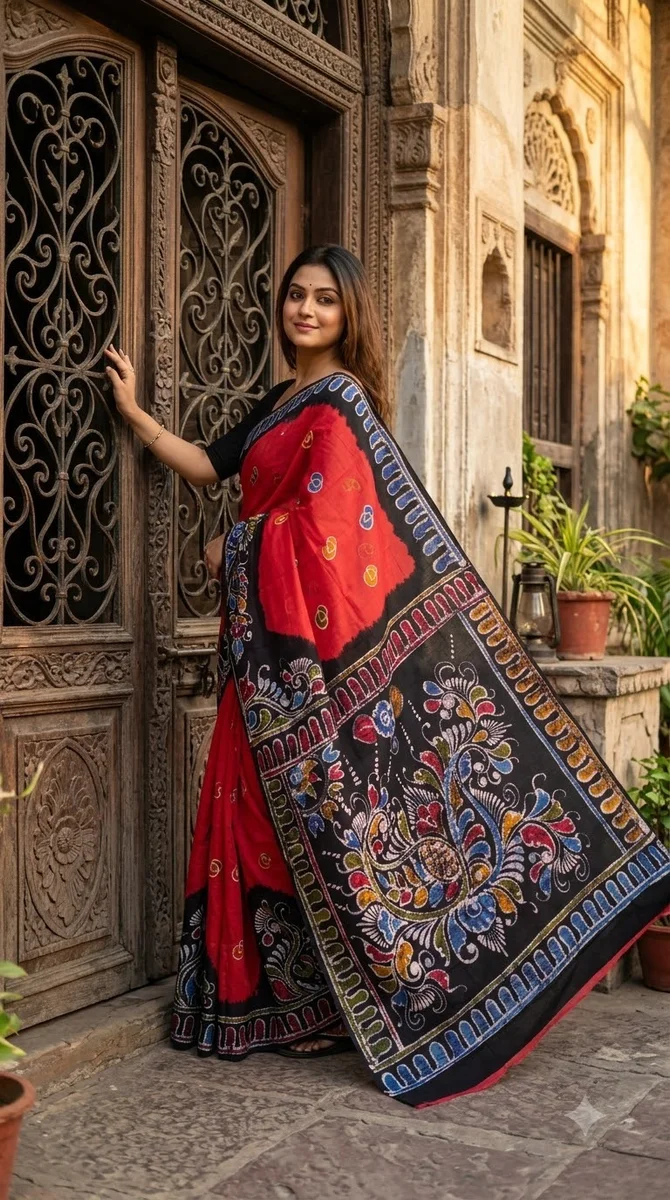 Cotton Batik Saree -08