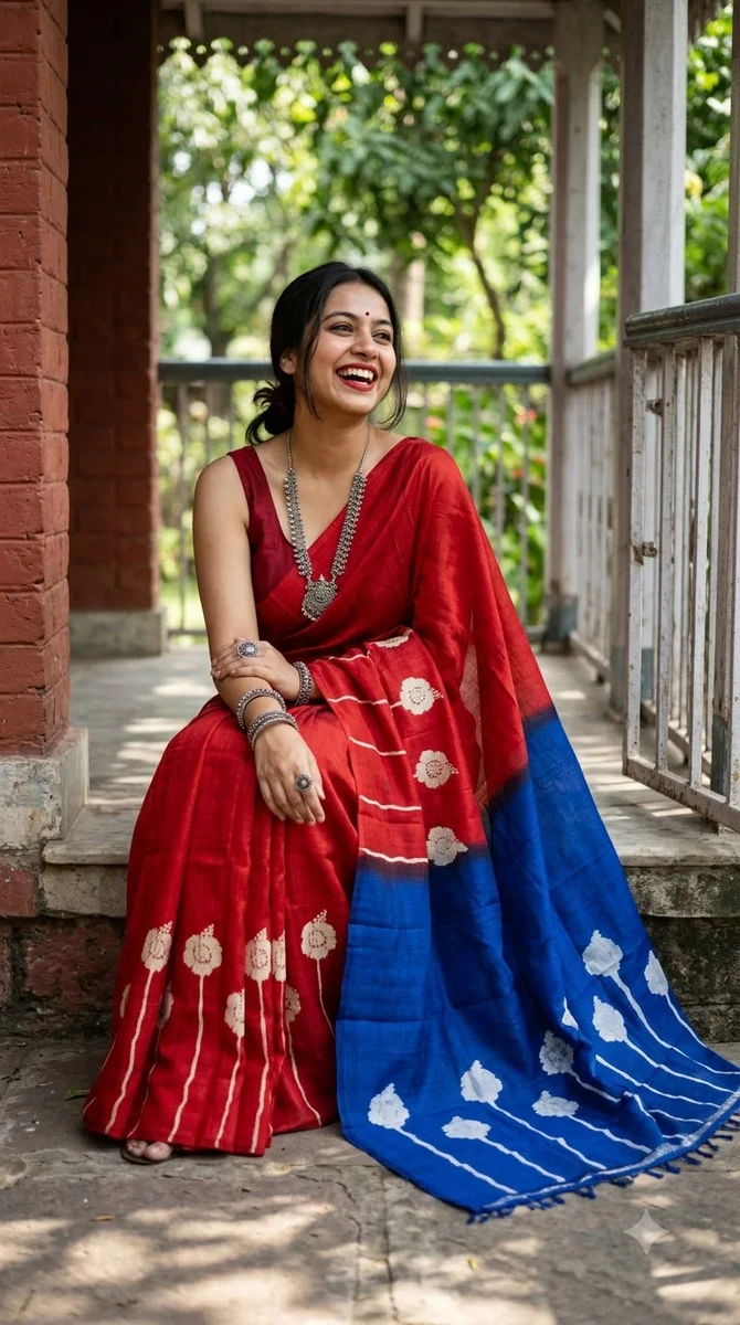SILK BLOCK PRINT SAREE