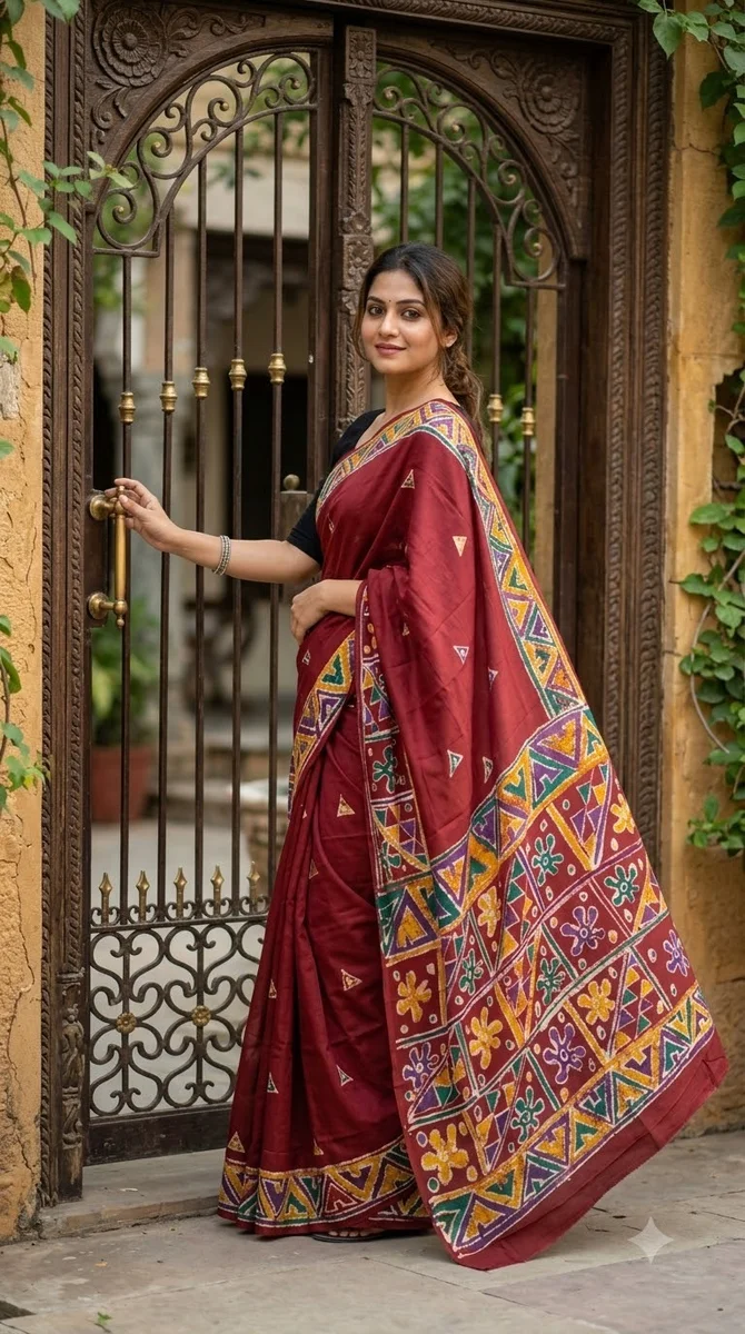 Cotton Batik Saree -09