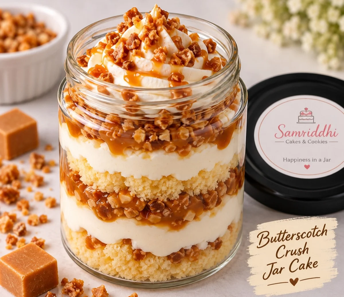 Butterscotch Crush Jar Cake 150 gm