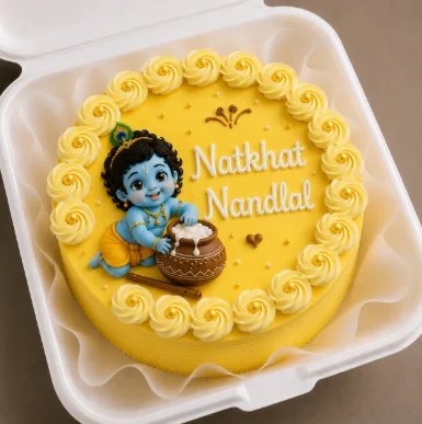 Natkhat Nandlal Krishna Janmashtami Bento Cake – 225 g