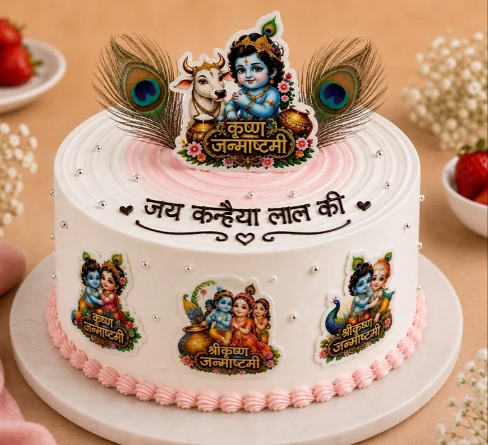 Festive Strawberry Cake for Janmashtami 500gm
