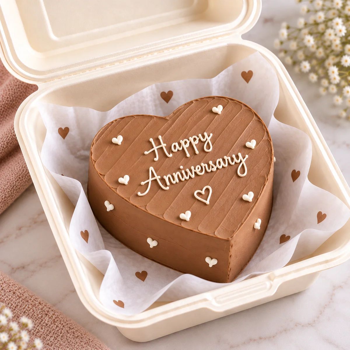 Chocolate Heart Anniversary Bento Cake – 225 g
