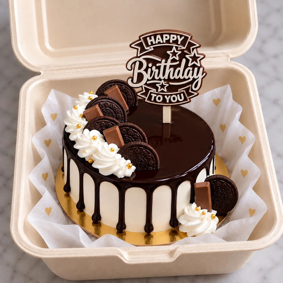 Oreo Chocolate Drip Birthday Bento Cake –250 gm