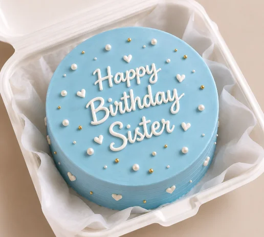 Blue Birthday Sister Bento Cake - 225 g