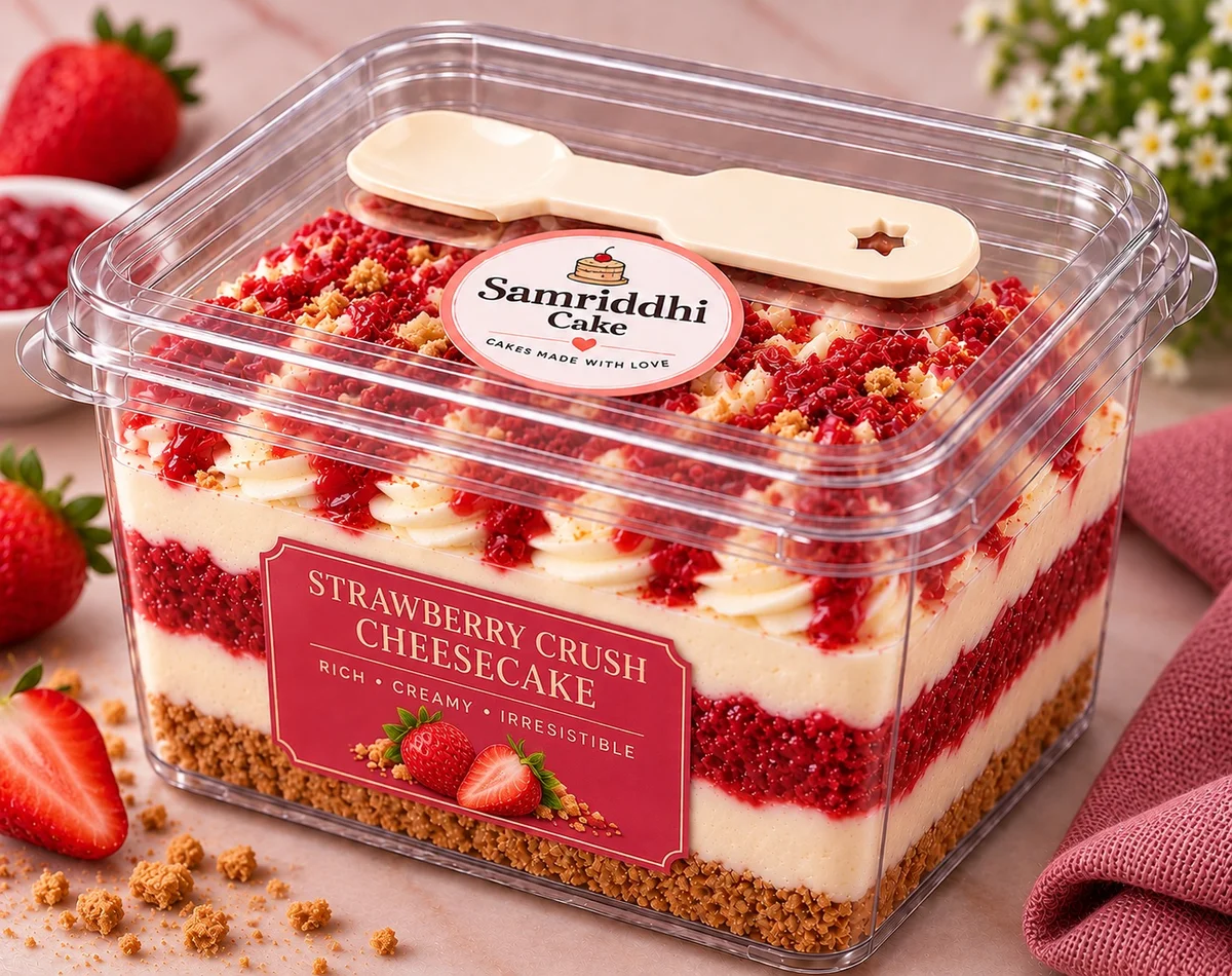 Strawberry Crush Cheesecake 500 gm – Eggless Creamy Strawberry Cheesecake