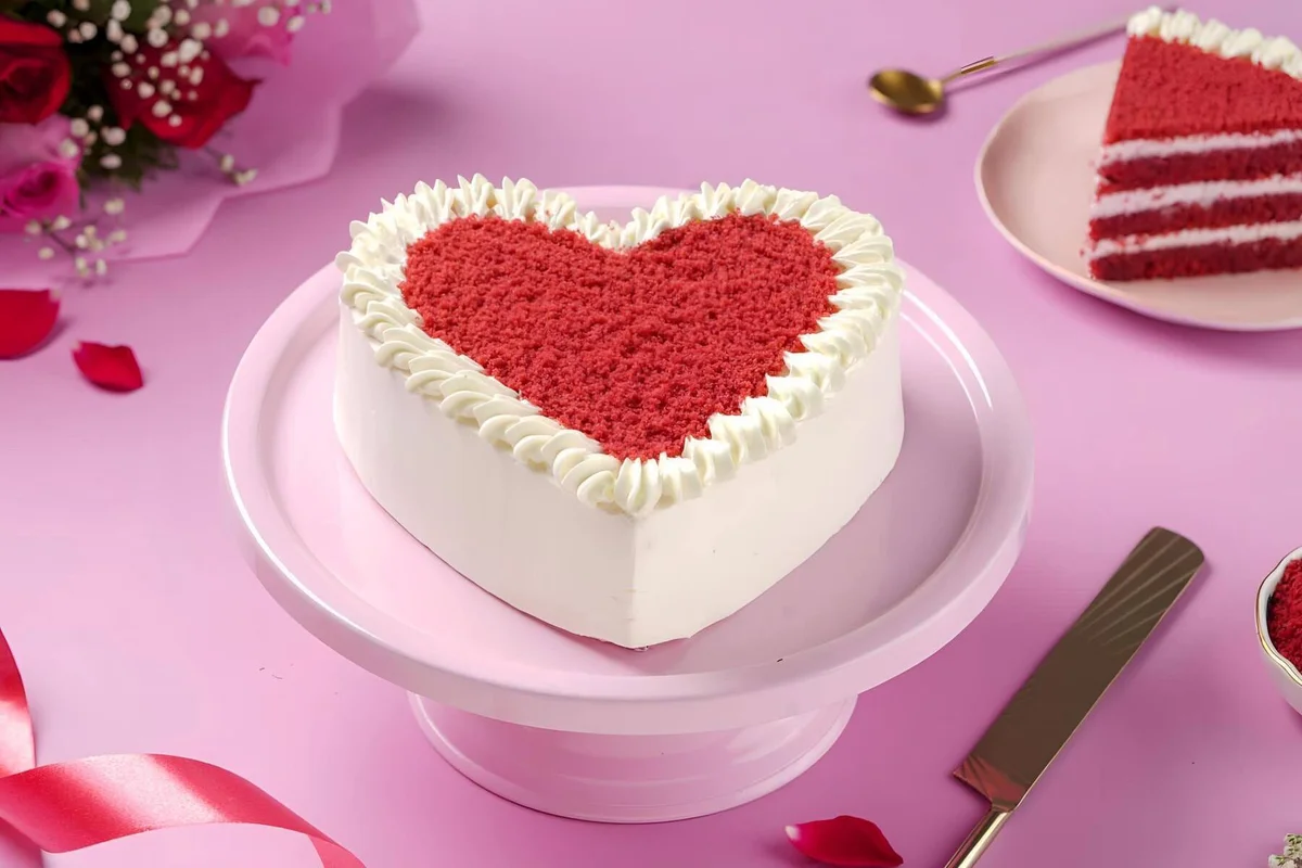Heart-Shaped Red Velvet Love Cake – 500 g no