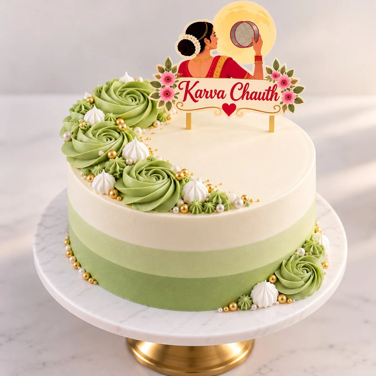 Vanilla Rose Karwa Chauth Celebration Cake – 500g