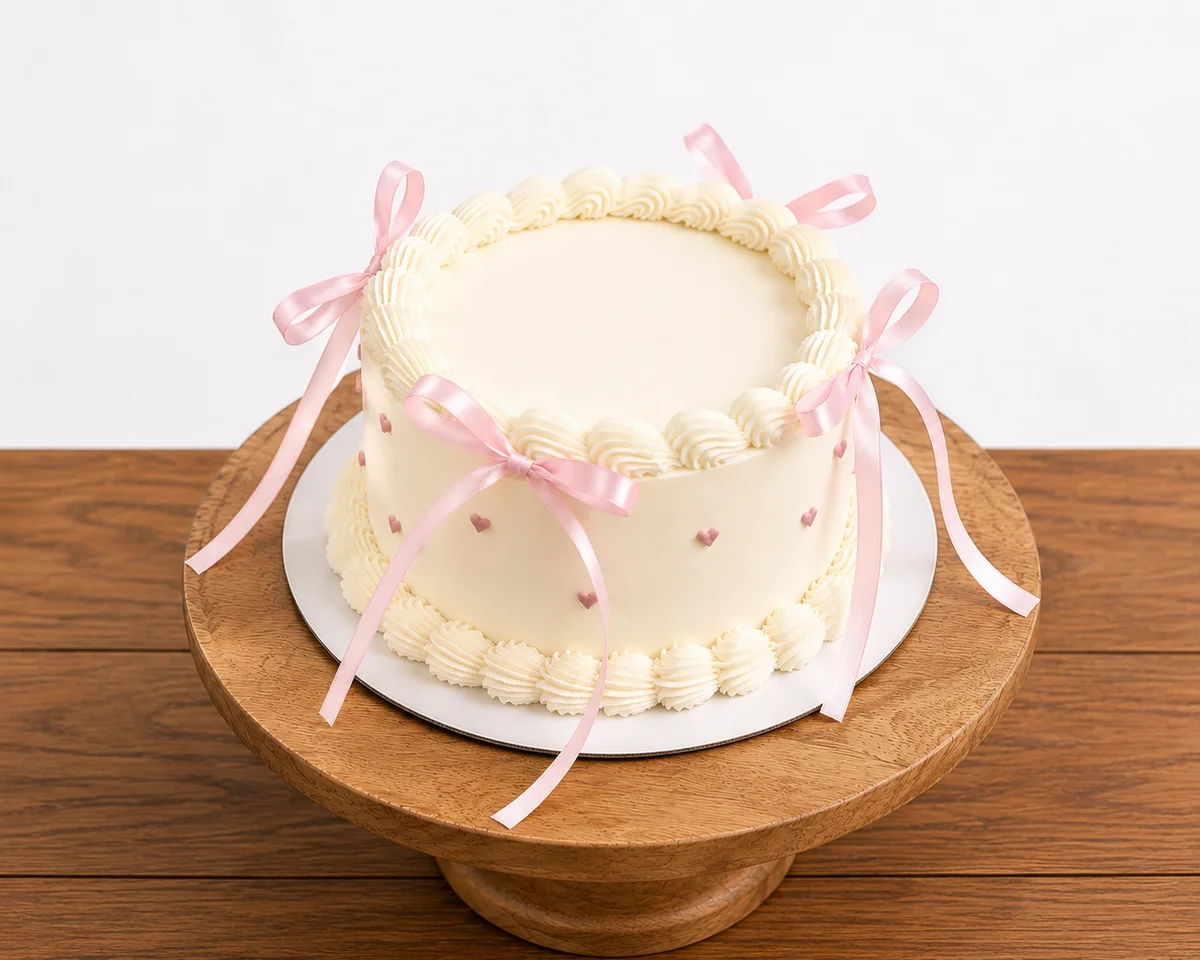 Elegant Butterscotch Pink Bow Ribbon Cake – 500 g