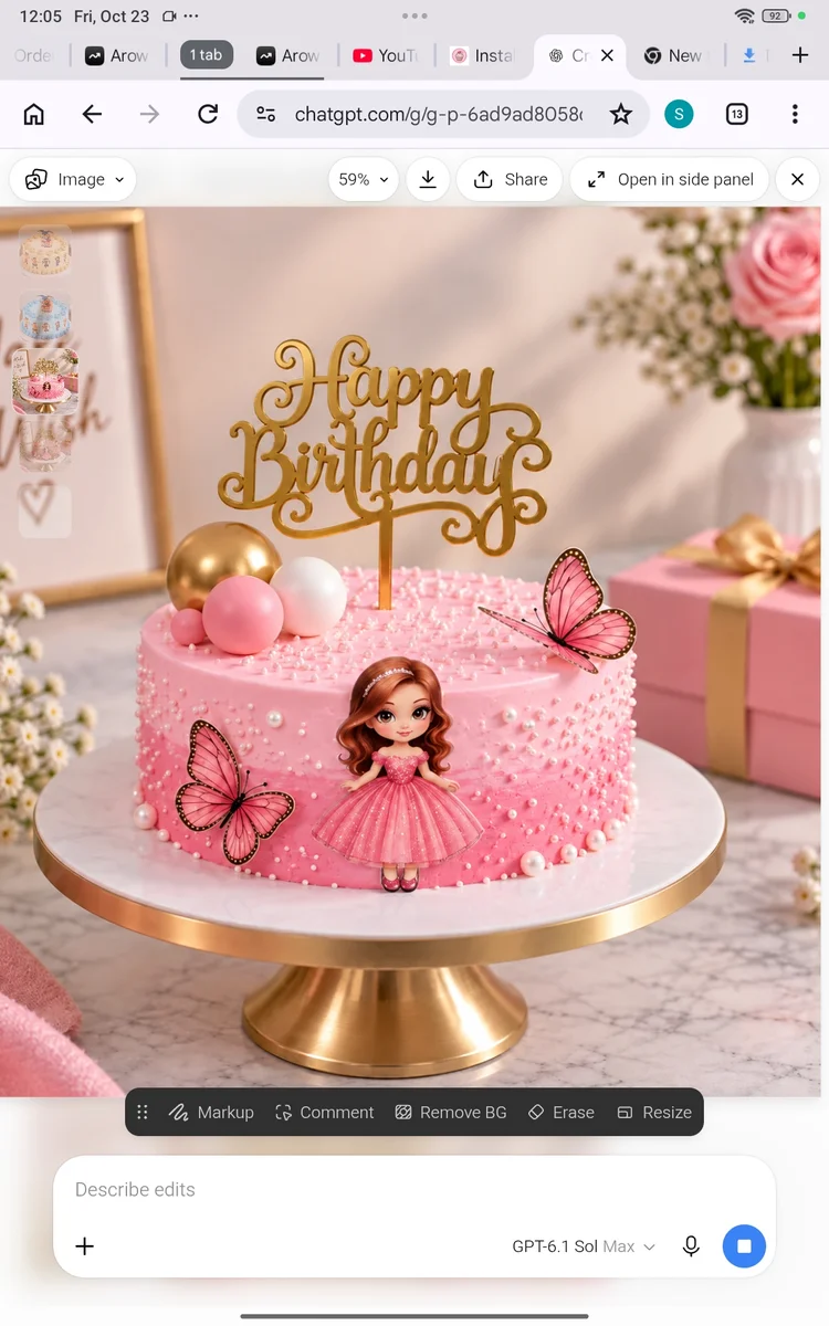 Princess butterfly Birthday cake 500 gm